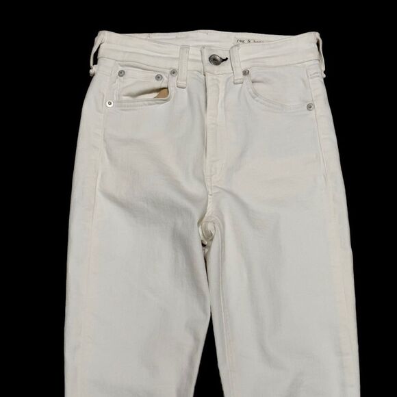 rag & bone Nina High Rise Ankle Skinny Jeans White Size 24 - Picture 4 of 14